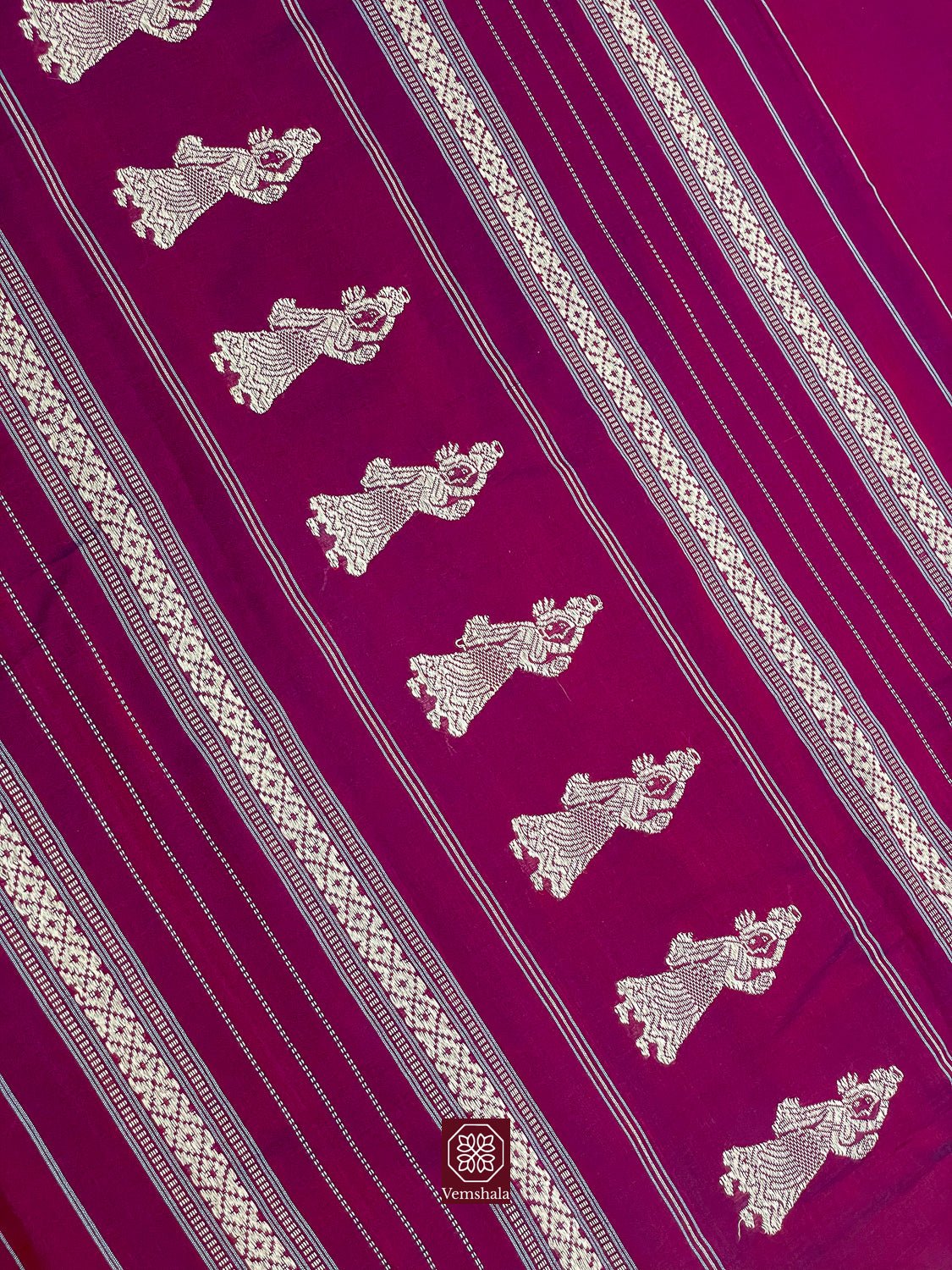 Dark Pink Gollabhama Cotton Saree - Baagh