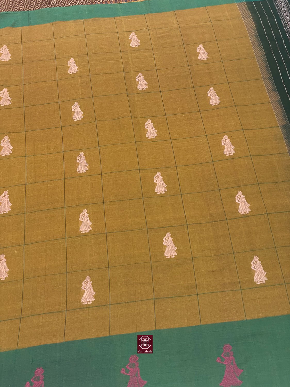 Rust Orange Gollabhama Cotton Saree - Vemshala