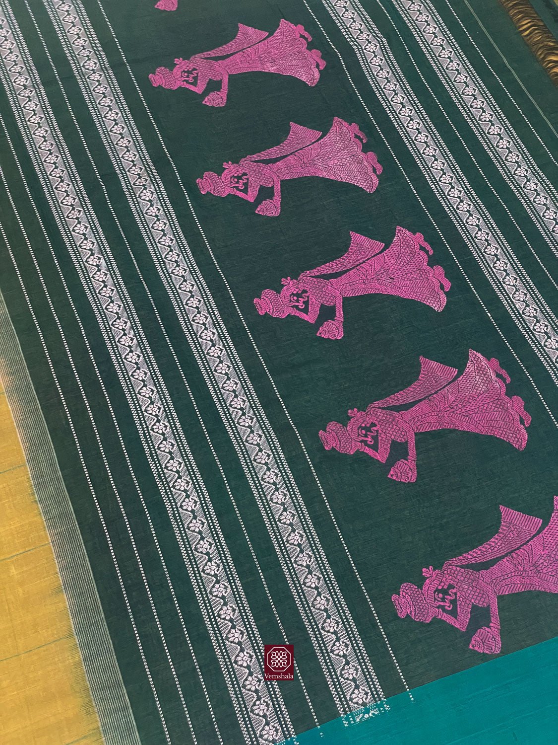 Rust Orange Gollabhama Cotton Saree - Vemshala